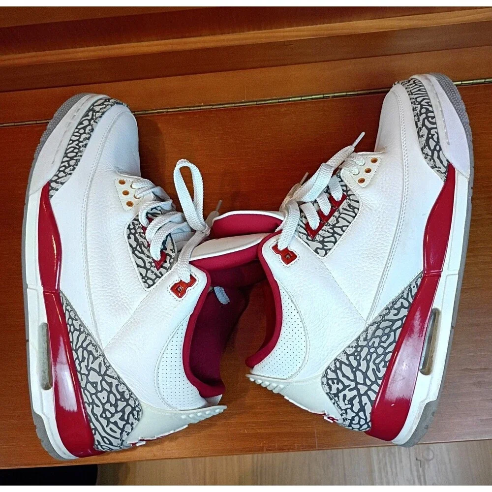 Air Jordan 3 Retro Men's Size 13 Cardinal Red CT8532-126 Basketball Nike Sneaker